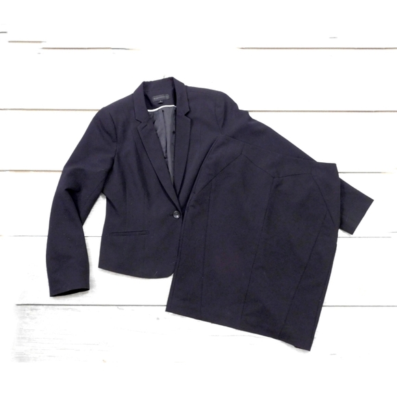 WORTHINGTON BLACK 2 PIECE LINED SKIRT SUIT - Picture 2 of 8